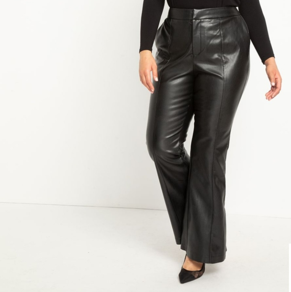 Pleather flare pants